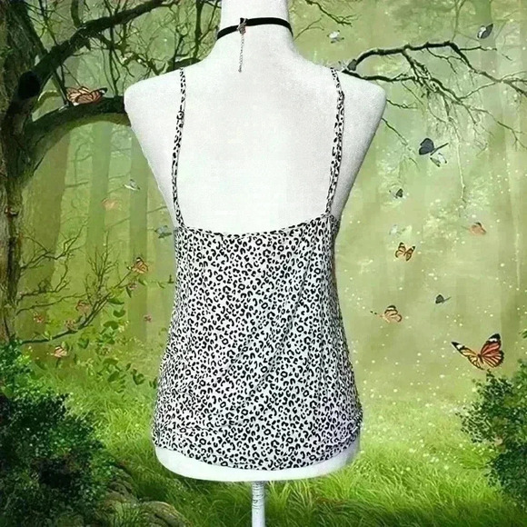 Y2k 90s Victoria’s Secret Black/White Leopard Print Tank Size L - Picture 8 of 9
